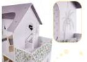 Domek dla lalek drewniany mebelki 70cm szary