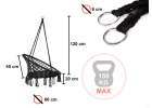 Huśtawka fotel bocianie gniazdo z oparciem czarna 80cm + poduszki 150kg Huśtawka fotel bocianie gniazdo z oparciem czarna 80cm + poduszki 150kg