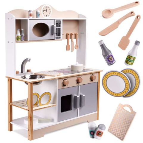 Kuchnia dla dzieci drewniana MDF LULILO KUKETO akcesoria 85cm Kuchnia dla dzieci drewniana MDF LULILO KUKETO akcesoria 85cm