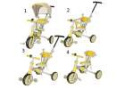 Rowerek trójkołowy TRIKE FIX V4 rower spacerówka rowerek biegowy 6w1 szary żółty