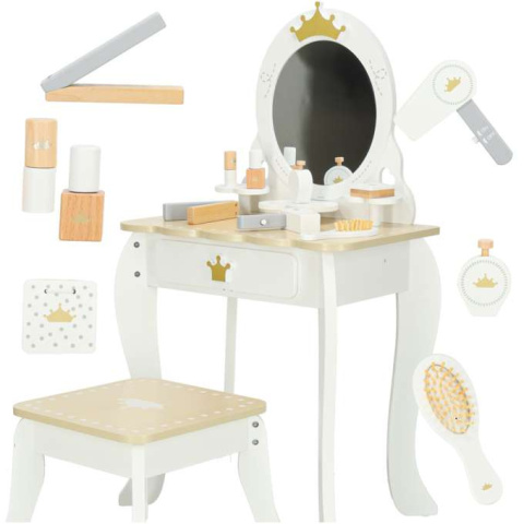 Toaletka drewniana dla dziewczynki LULILO Bella lustro taboret akcesoria Toaletka drewniana dla dziewczynki LULILO Bella lustro taboret akcesoria